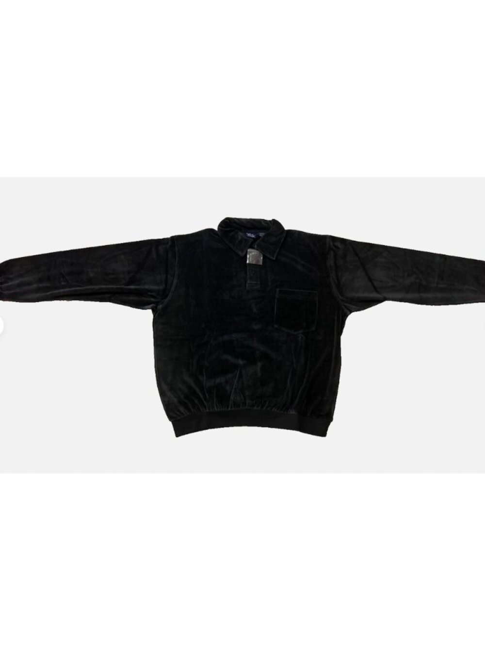 NWT John Blair Velvet Henley Long-Sleeve Shirt, XL, Color: Black, Sleepwear